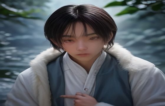 宅文化爱好者在整洁书桌前用笔记本电脑整理宅福利资源清单，桌上有手办和便利贴，画面专注认真，体现系统化获取宅福利的工作方式